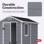 Safe and sturdy sheds for backyard with reinforced structure, lockable doors, and ventilation system.