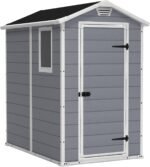 Durable sheds for backyard with 131.8 cubic feet storage, skylight, and lockable doors for secure outdoor organization.