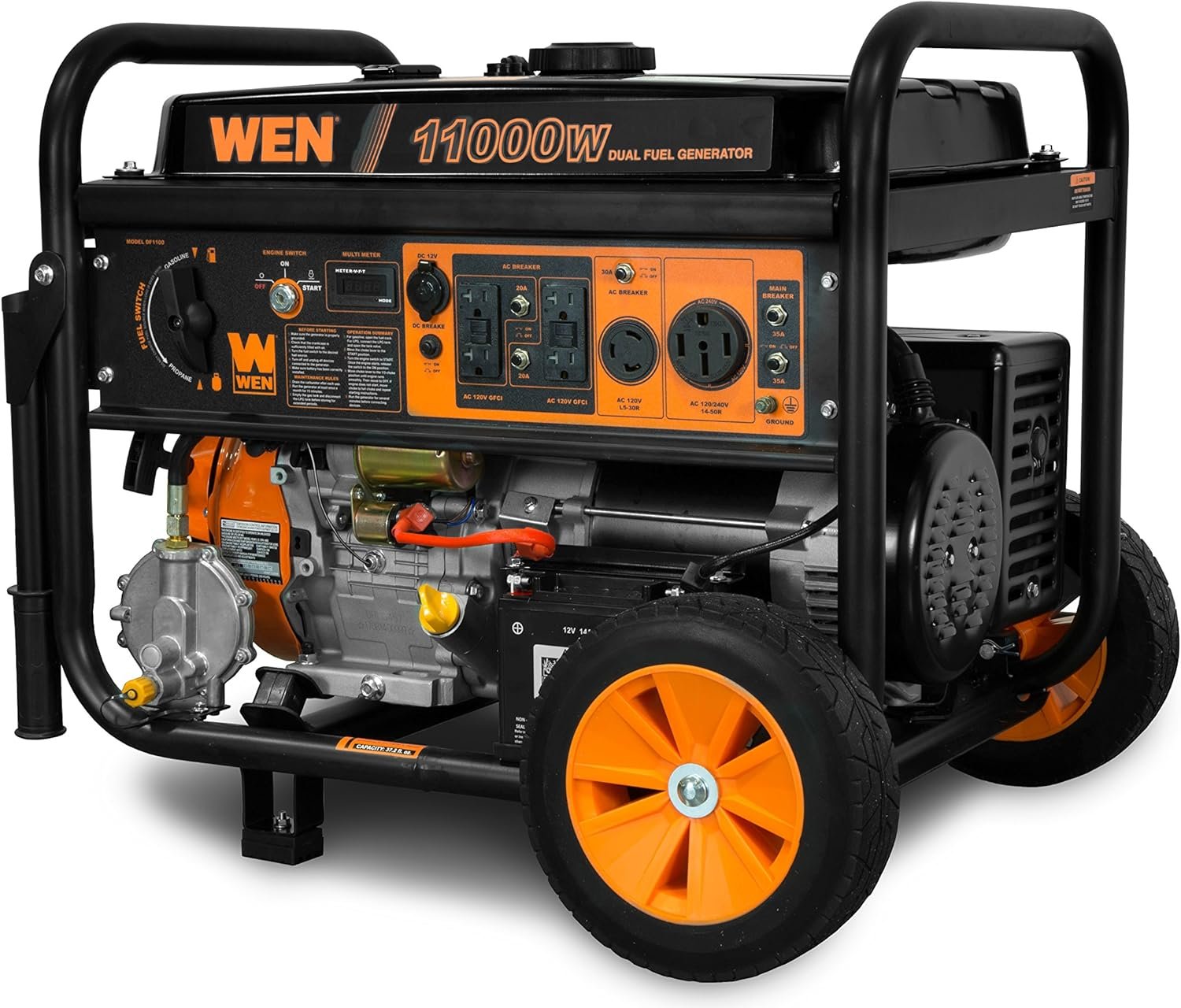 WEN 11,000-Watt Dual Fuel Generator Overview Reliable home generators providing 11,000 watts of surge power for emergencies or outdoor use, with easy fuel switching.