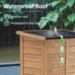 Patio cabinet storage showing the 2 durable aluminum alloy handles for easy and convenient opening and closing of the doors.